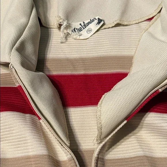 Vintage 1970s Fire Islander Zip Front Top S - Picture 5 of 7
